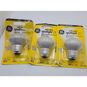 GE Soft White Spotlight 25W R14 Dimmable Bulb – Lot of 3 – Track & Recessed